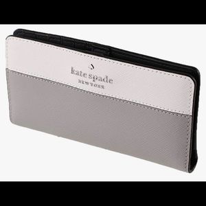 Kate Spade New York Kate Spade Staci Large Slim Bifold Wallet in Grey White